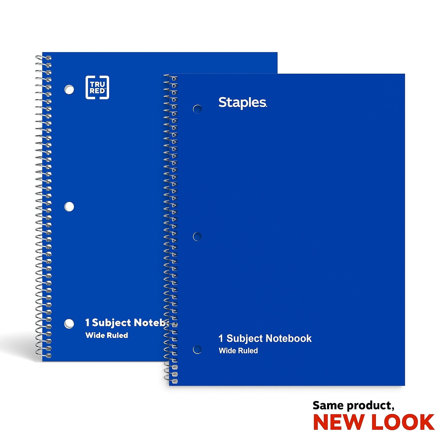 Staples 1-Subject Notebook 8' x 10.5' Wide Ruled 70 Sheets Blue (24003M) 132677
