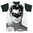 thumbnail image 2 of Green Lantern Bw Gl Head Unisex Adult Halloween Costume Sublimated T Shirt, 2 of 4