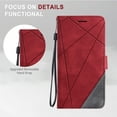 thumbnail image 3 of Wallet Case For Samsung Galaxy S24 Ultra,Magnetic Clasp RFID Blocking Credit Card Holder with Lanyard,Premium PU Leather Folio Flip Kickstand Shockproof Retro Case For Samsung Galaxy S24 Ultra,Red, 3 of 11
