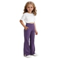 thumbnail image 4 of YMNXA Kids Girls Casual Pants High Waist Solid Color Straight Fit Comfortable Stylish Trousers With Pockets For Daily Wear,Purple,6-7 Years, 4 of 4
