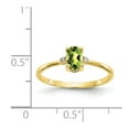 thumbnail image 5 of 10K Yellow Gold Ring Band with Stones (08) August Peridot Oval Green Diamond Round White, Size 6, 5 of 5