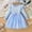 Blue, variant on Girls Princess Party Dress Long Sleeve Blue Sparkle Tulle with Star Moon & Waist Bow 3-10 Years,Size 4-5 T