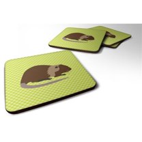 Carolines Treasures BB7705FC Coypu Nutria River Rat Green Foam Coaster, Set of 4