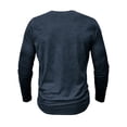 thumbnail image 4 of Hanerdun Men Long Sleeve T-Shirts Male Casual Crew Neck Tees Tops Blue L, 4 of 5