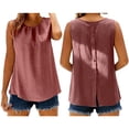 thumbnail image 2 of Tweang Cotton Tank Top Women Summer Vacation Outfits Camisole Tops for Women Cotton and Linen Camisole Tshirts Basic Undershirts Tank Tops Casual Shirts Sleeveless Tops High Neck Boho Shirt Pink L, 2 of 6