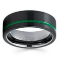 thumbnail image 2 of Green Tungsten Wedding Band Anniversary Ring Men & Women 8mm Green Tungsten Ring Comfort Fit Engagement Ring, 2 of 2