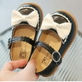 thumbnail image 4 of 2 Years Toddler Little Girl Mary Jane Dress Shoes Ballet Flats School Shoes Baby Girl Children's Princess Shoes Soft-soled Bowknot Casual Small Leather Shoes Black, 4 of 5