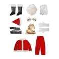 thumbnail image 2 of 10 piezas disfraz de Papá Noel cinturón para traje de cosplay bolsa de regalo gafas guantes traje de cláusula navideña conjunto de trajes de Navidad perfke Disfraz de Papá Noel, 2 of 8