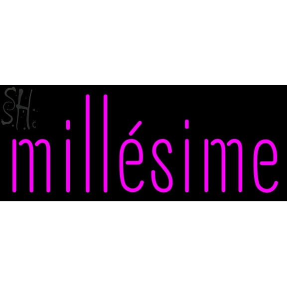 Millesime LED Neon Sign 10 x 24 - inches, Clear Edge Cut Acrylic Backing, with Dimmer - Bright and Premium built indoor LED Neon Sign for restaurant window and interior decor.