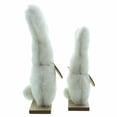 thumbnail image 6 of 2PCS Easter White Bunny Decorations 7/9inch Plush Bunnies Standing on The Wooden Block Fluffy Rabbit Figurines with Wood Sign for Farmhouse, 6 of 6