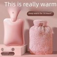 thumbnail image 5 of Winter water injection hot water bag thickened explosion-proof PVC hot water bag women's hot compress household plush hand warmer - Bean green, 5 of 5