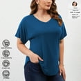 thumbnail image 2 of DDLUYY 3 Pack Women’s Plus Size Tops Tunic Short Sleeve V Neck Shirts Casual Soft Blouse 1X-5X, 2 of 8