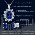 thumbnail image 2 of Gem Stone King 925 Sterling Silver Oval Blue Created Sapphire Pendant and Earrings Jewelry Set for Women (3.24 Cttw, with 18 inch Silver Chain), 2 of 4