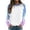 White, variant on Bibifish Womens Sweatshirt Gradients Color Print Crewneck Raglan Sleeve Long Sleeve Pullover Tops Casual Loose Fit Daily Sweatshirts