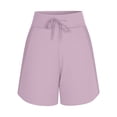 thumbnail image 5 of Only Moment Womens Shorts Blended Fabric High Waisted Work Travel Pants with Pockets Stretchy Business Casual Slacks Yoga Shorts with Pockets for Wowomen Purple,S, 5 of 6