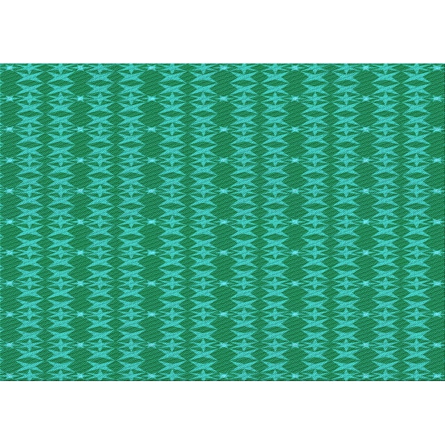Ahgly Company Machine Washable Indoor Rectangle Transitional Dark Turquoise Green Area Rugs, 2' x 4'