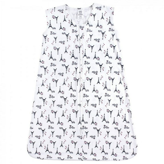 Luvable Friends Baby Girl Sleeveless Jersey Cotton Sleeping Bag, Sack, Blanket, French Poodle Jersey, 0-6 Months