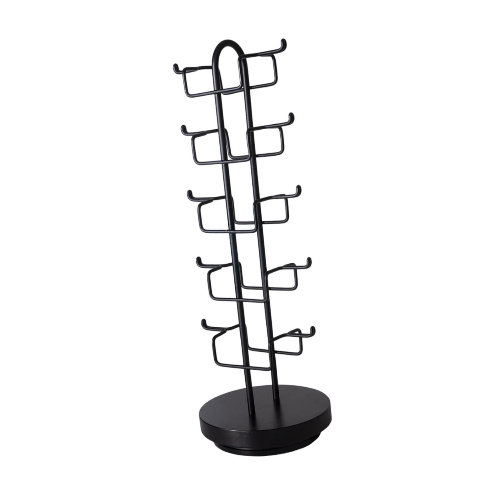 Stgfyxgs 5 Tier Sunglasses Organizer Jewelry Eyewear Display Sunglasses Holder Stand Home Decor Office Gifts for Women Sunglasses Rack Black