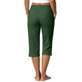 thumbnail image 4 of Capri Pants for Women Cotton Linen Casual Straight Leg Capris Pockets Fashion Side Button Designs Capri, 4 of 7