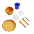 thumbnail image 4 of Pizza Baby Feeder Bowl Silicone Multi Functional Hamburger Infant Feeder Bowl for Children Flower Blue, 4 of 6