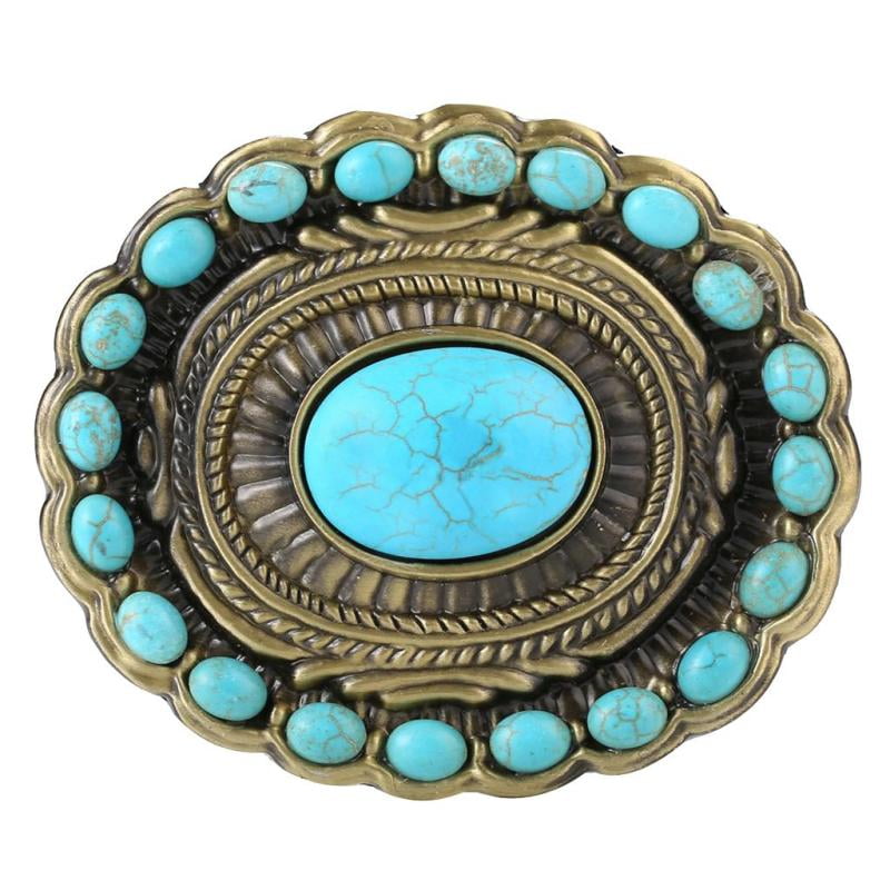 Male Western Belt Buckle Rock Turquoise 