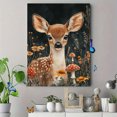 thumbnail image 4 of Qisvanset 12x16 Inch Mushroom Fawn Canvas Wall Art, Enchanted Woodland Wildlife Nature Home Wall Decor, 4 of 8