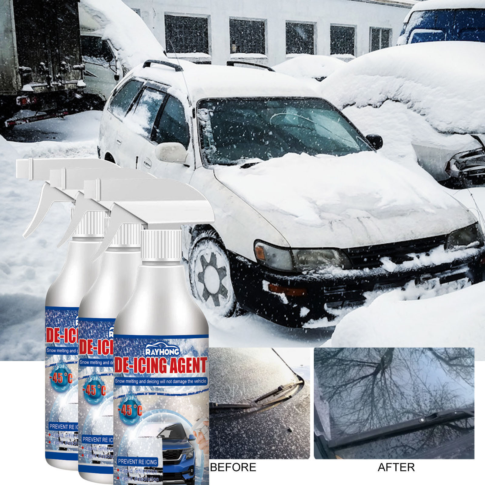 Defrosting DeIcer Spray Snow Melting Deicing Agent Glass Deicing Agent