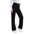 thumbnail image 5 of CBASIHI Womens Flare Leggings with Pockets Workout Elastic Waist Stretchy Fleece Lined Yoga Pants Black XL, 5 of 9