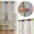 thumbnail image 3 of Cozeii 1 Pack Door String Curtains 78.7x39.4 Inch Glitter Fringe Panel, Tassel Room Beaded Curtain Divider for Window, Wedding, Party Decor, Polyester Thread Screen, Decorative String Curtain, 3 of 8
