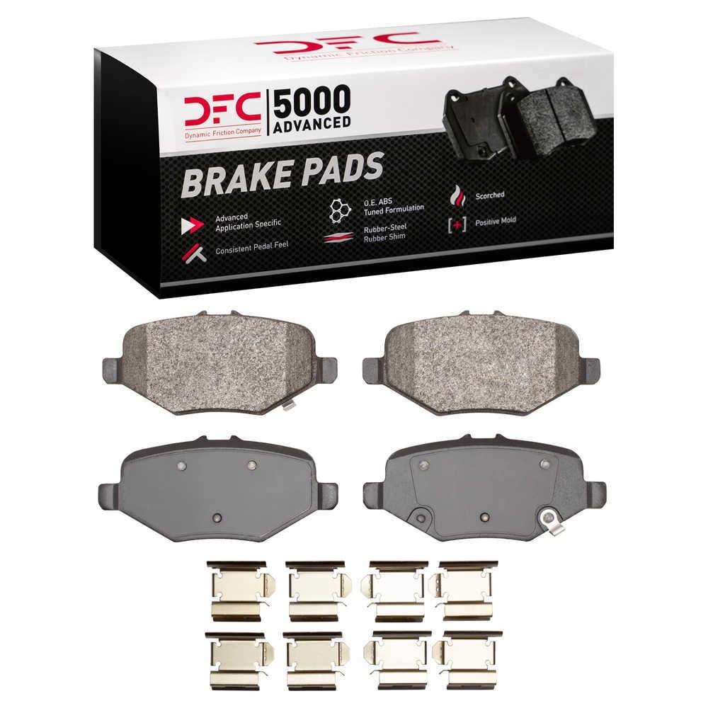 Dynamic Friction Company 1552-1612-01 DFC 5000 Advanced Brake Pads - Semi Metallic and Hardware Kit