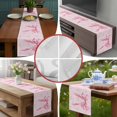 thumbnail image 6 of Pink Bow Short Table Runner 48 Inches Long, Cute Watercolor Girls Cartoon Luxury Cotton Linen Table Runners Dresser Scarves, Fabric Tabletop Scarf Furniture Cover for Home Dinner Party Decor 13"x48", 6 of 9