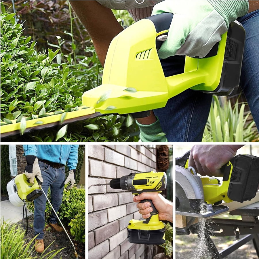 Persever Ryobi P102 18V Power Tool Charger with Lithium Batteries for Ryobi One, 2 Pack