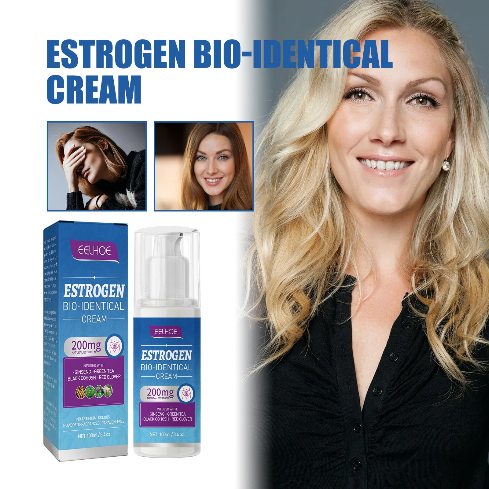 Estrogen Bio-Identical Cream, Menopause Soothing Balm, 3.4oz