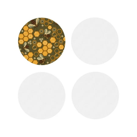 

Tideii Bees and Honeycombs for Leather Coasters 4 Pieces Anti-fouling and Anti-scalding Decorative Coasters Suitable for Restaurants Kitchens Coffee Shops-Round Shape