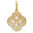 thumbnail image 3 of 10k Polished Fancy CZ Flower Pendant, 3 of 4