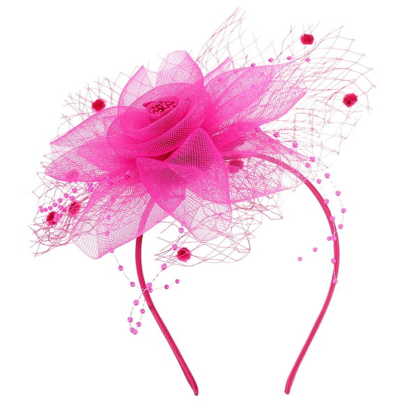 CIMAXIC Wedding Wedding Fascinator Headpiece Mesh Fascinator Headband Tea Party Headband Women Fascinator,10.24"X8.27"X2.36"