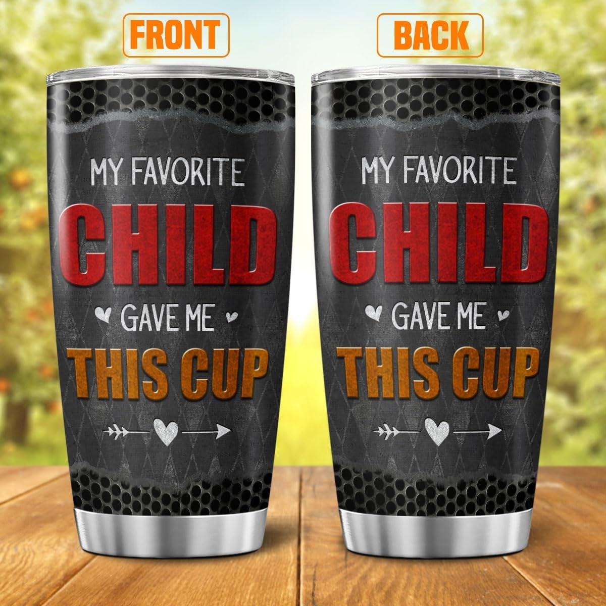 Funny Dad Gift from Favorite Child, My Favorite Child Gave Me This Cup, 20oz Stainless Steel Insulated Travel Tumbler for Father''s Day, Birthday, Coffee Mug for Dad Papa Grandpa