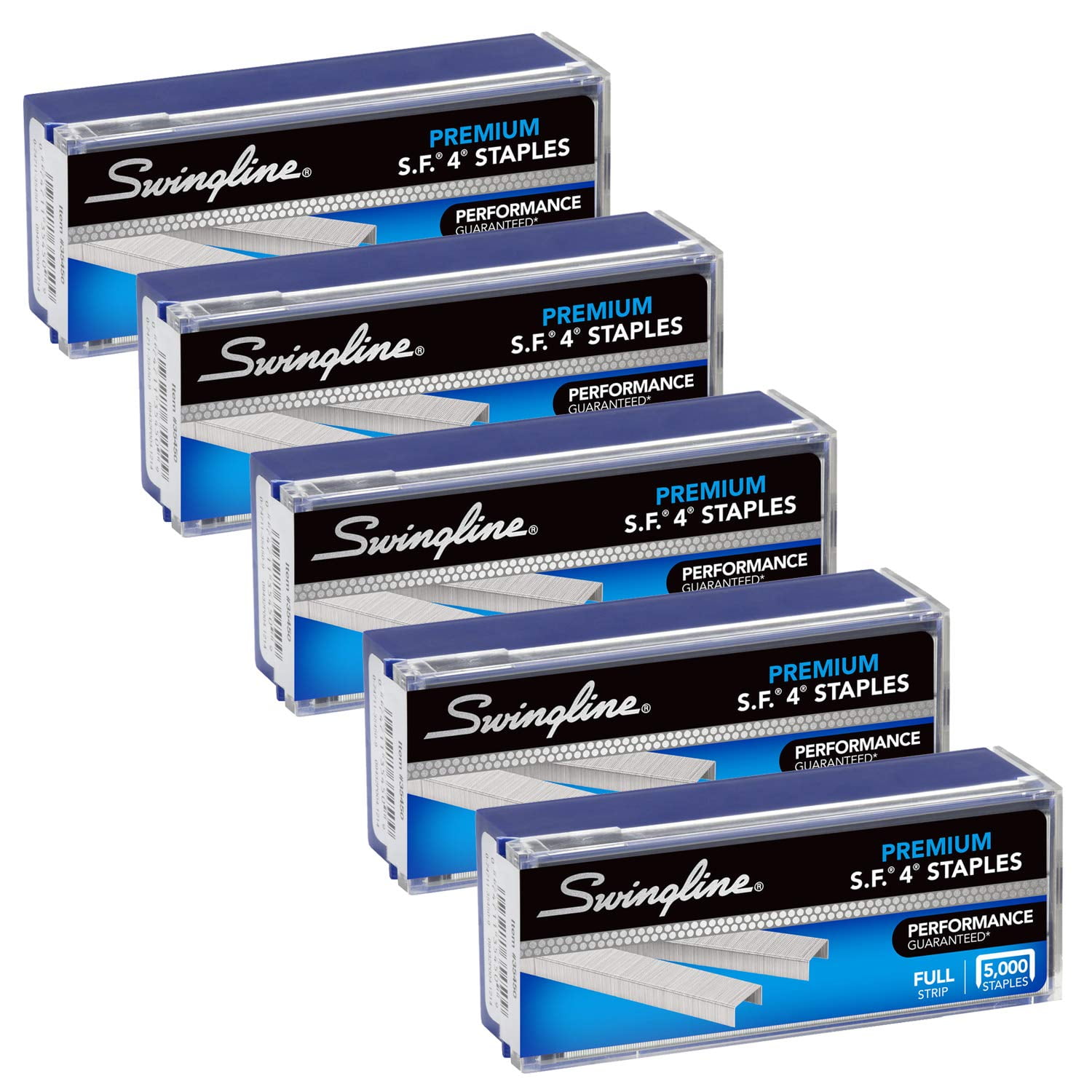 Swingline Staples, S.F. 4, Premium, 1/4' Length, 210/Strip, 5000/Box, 5 Pack (35481)
