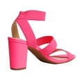thumbnail image 3 of DREAM PAIRS Women's Chunky High Heel Open-Toe Sandals with Elastic Straps, 3 of 4