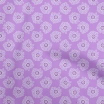 oneOone Cotton Flex Purple Fabric Asian Floral With Stripes Quilting Supplies Print Sewing Fabric By The Yard 40 Inch Wide