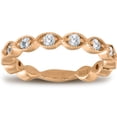 thumbnail image 1 of 3/8ct Vintage Diamond Stackable Wedding Ring Womens Stackable Band 14k Gold, 1 of 4