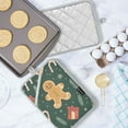 thumbnail image 5 of Yayeee Pot Holders Kitchen Heat Resistant with Pocket 7"x9.8" Cotton Oven Cooking Hot Pads, Brown Christmas Gingerbread, 5 of 7
