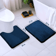 thumbnail image 2 of ComfiTime 2 Piece Bathroom Rugs Set – Thick Memory Foam, Non-Slip Bath Mat, Soft Plush Velvet Top, Ultra Absorbent, Small, Large & Long Rugs for Bathroom Floor, Navy Blue, 17*24 & Contour Rug, 2 of 11
