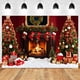 thumbnail image 4 of Fondo de fotografía de chimenea de Navidad, corona de regalo de árbol de Navidad, Fondo de pared de ladrillo blanco, Festival familiar, fiesta, estudio fotográfico, 4 of 4