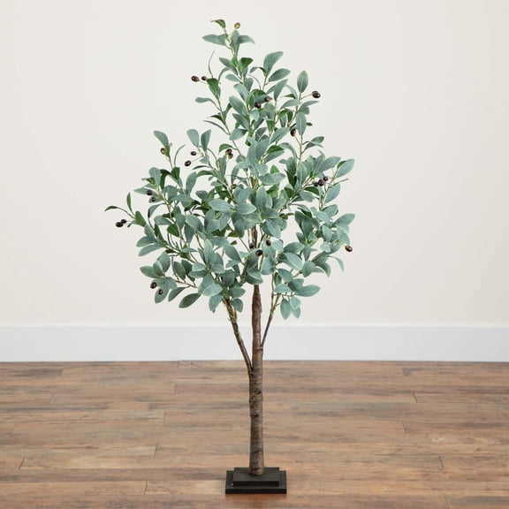 Nearly Natural Pre-Lit Black Olive Artificial Tree - 4' - Warm White LED Lights