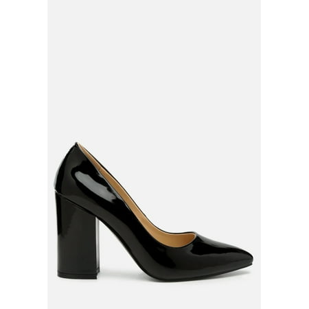 

Kamira Patent Faux Leather Block Heel Pumps