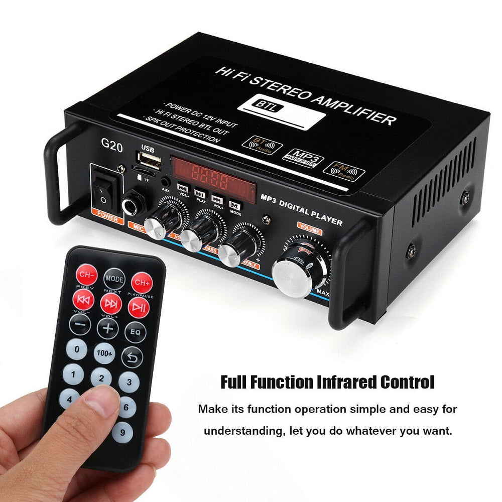 600W HIFI Bluetooth Power Amplifier Car/Home Theater Digital Power Audio Amplificador For Speaker Treble Bass Control FM USB