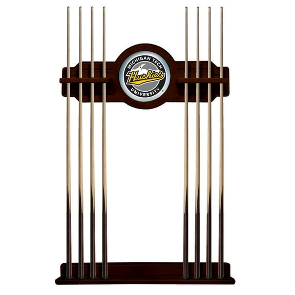 Michigan Tech University Solid Wood Cue Rack with a English Tudor Finish