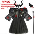 thumbnail image 4 of Disfraz de maléfica para Halloween para niñas, vestido de tutú negro de bautizo, Cosplay de demonio, Reina, bruja, ropa de fiesta de Carnaval, 4 of 5