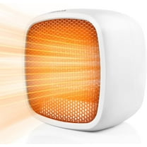 MUSICOZY Portable Space Heater, 1000W/800W Ceramic Electric Heater, Compact Small Warmer, Heat Up in 2 Seconds, Safe and Quiet Heart for Office Room Desk Indoor Use (White)